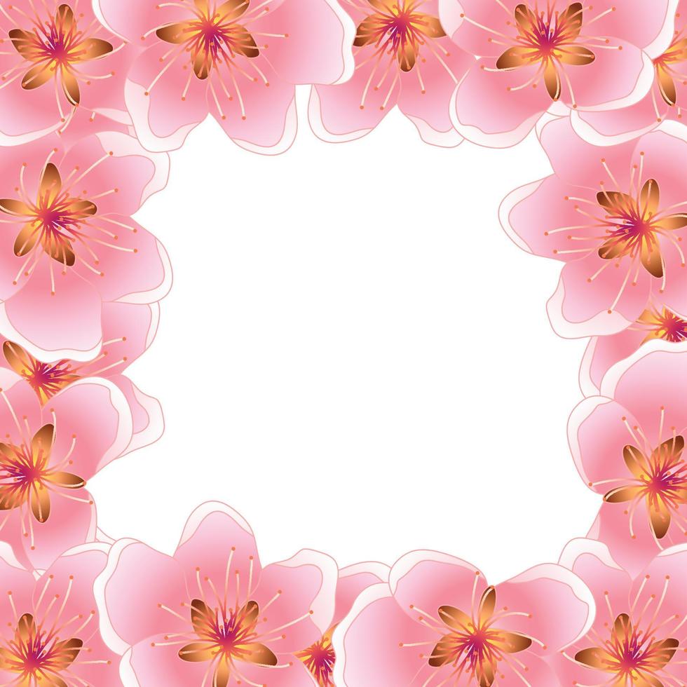 fondo de banner de flor de cerezo de durazno vector