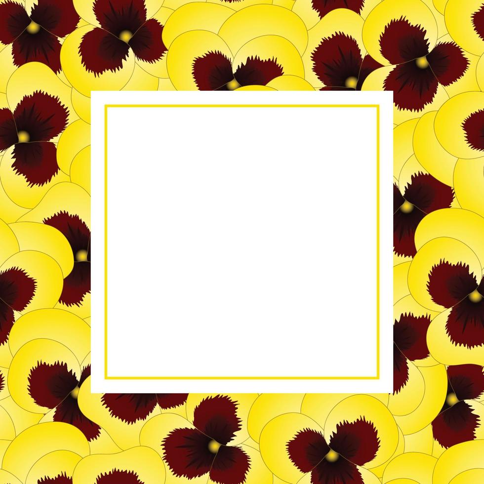 tarjeta de banner de flor de pensamiento amarillo vector