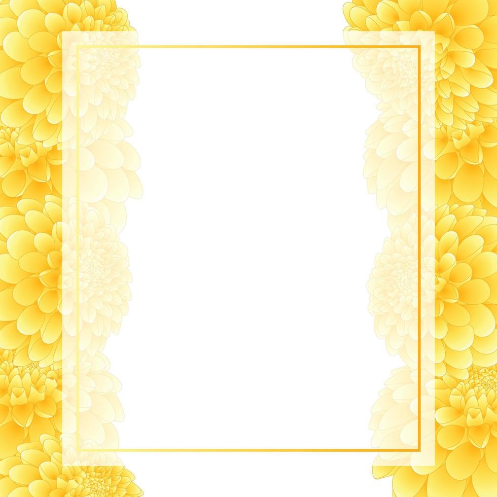 Yellow Dahlia Banner Card Border vector