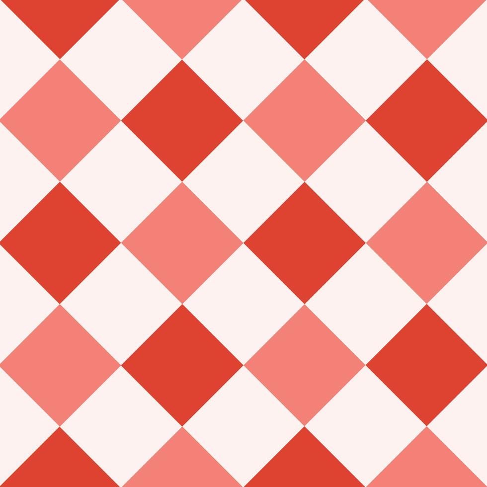 Red Fiesta White Diamond Chessboard Background vector