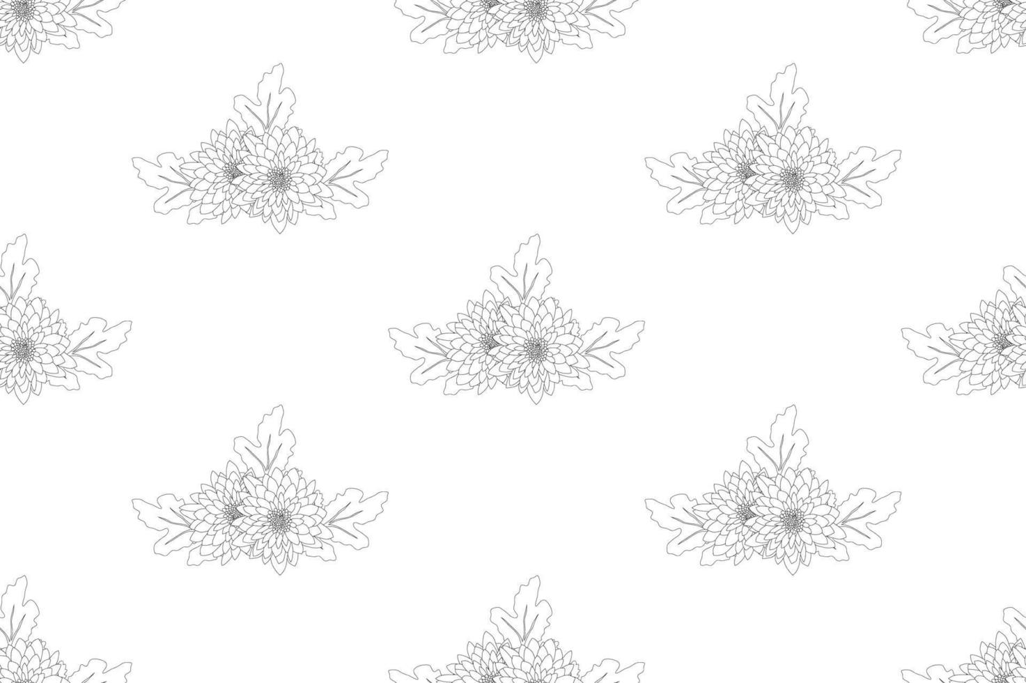 Chrysanthemum Flower Seamless on White Background vector