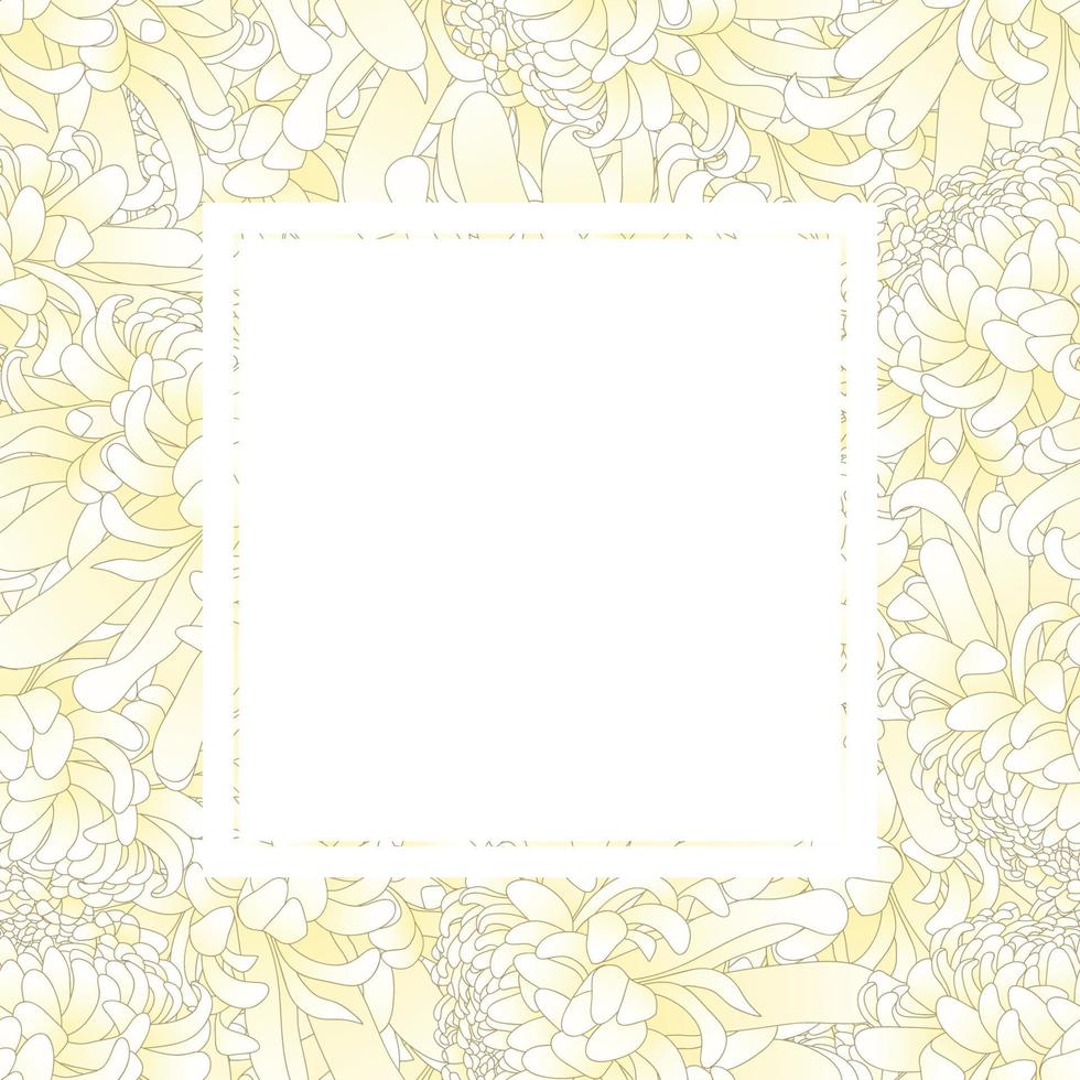 White Chrysanthemum Flower Banner Card vector