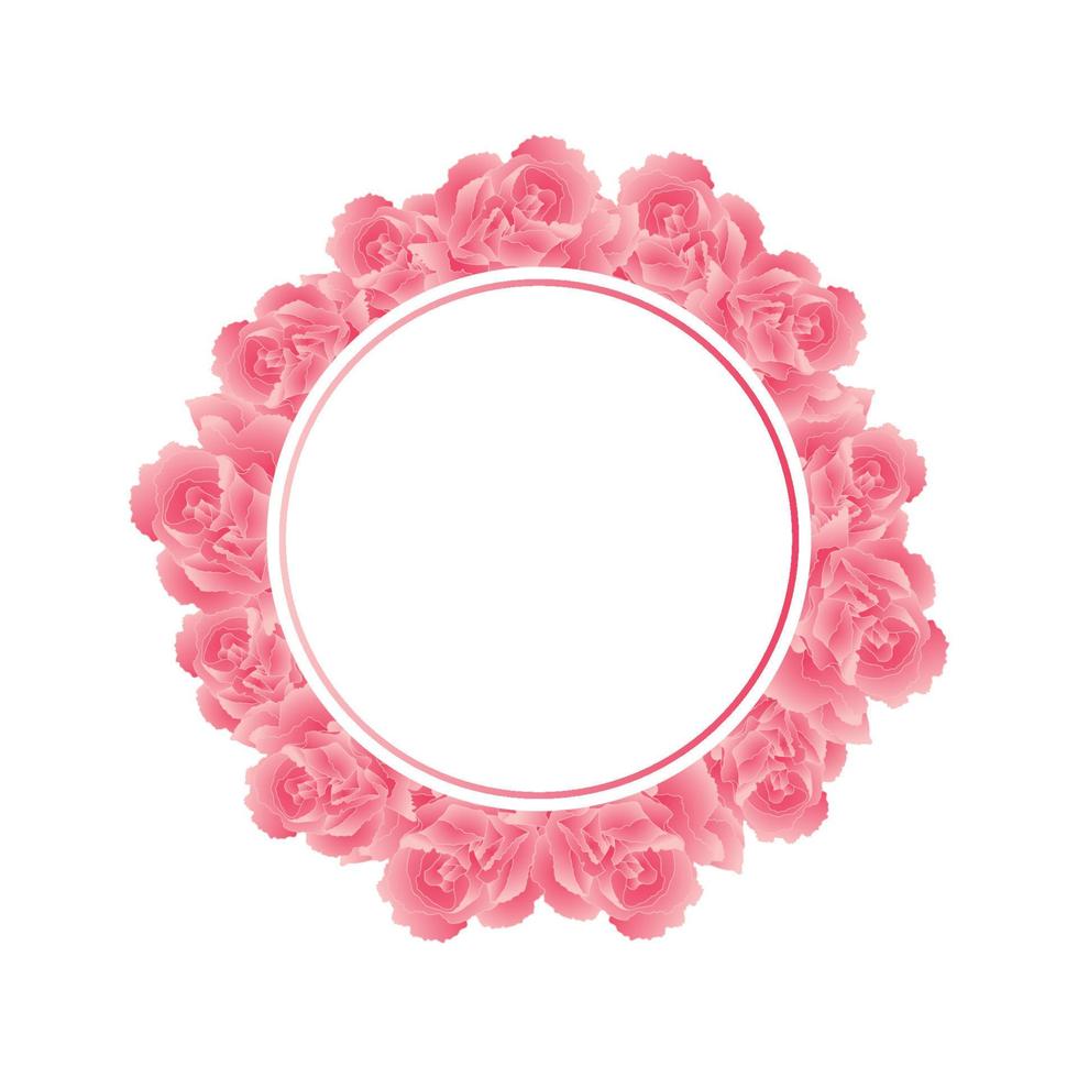 Pink Carnation Flower Banner Wreath vector