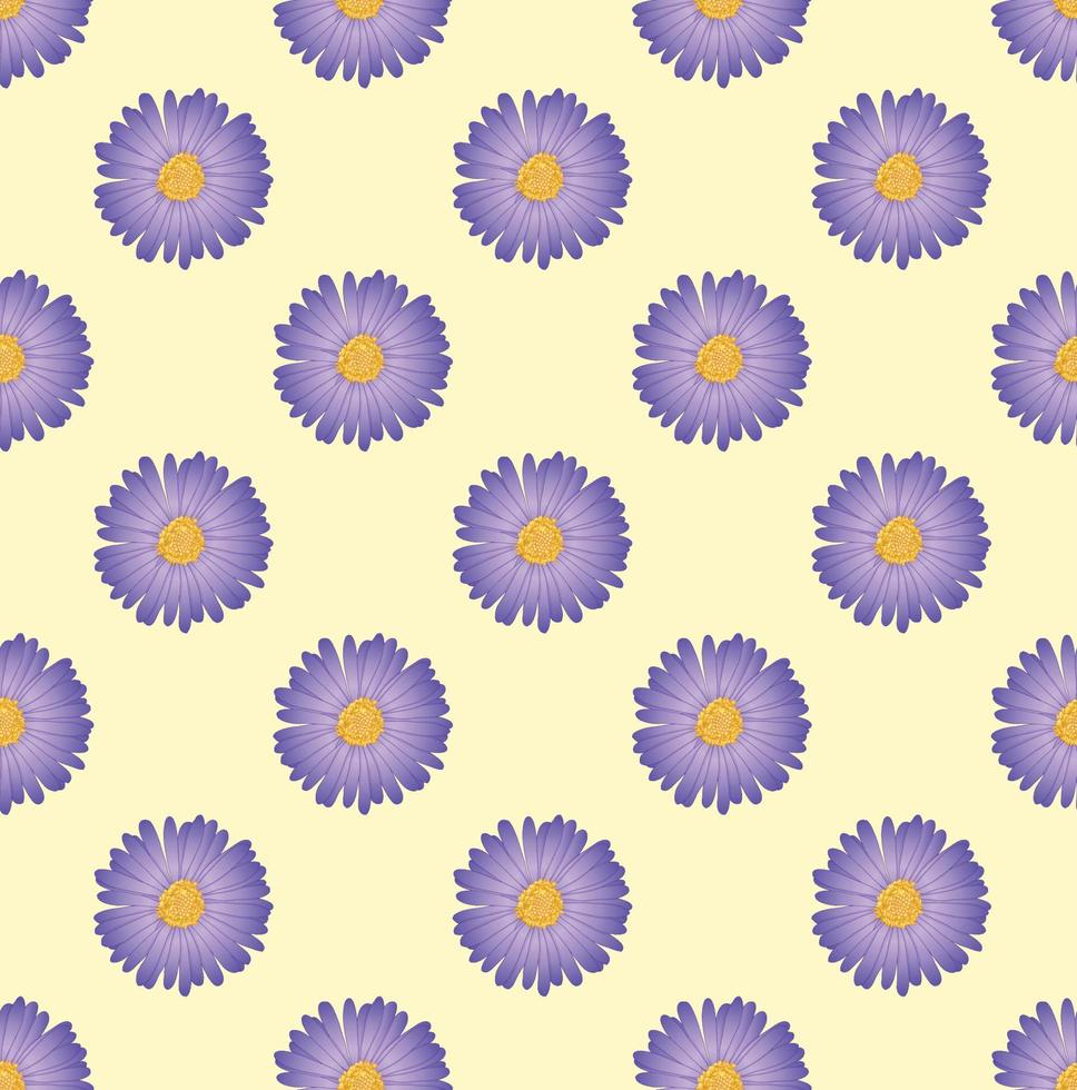 Purple Aster Flower on Ivory Beige Background vector
