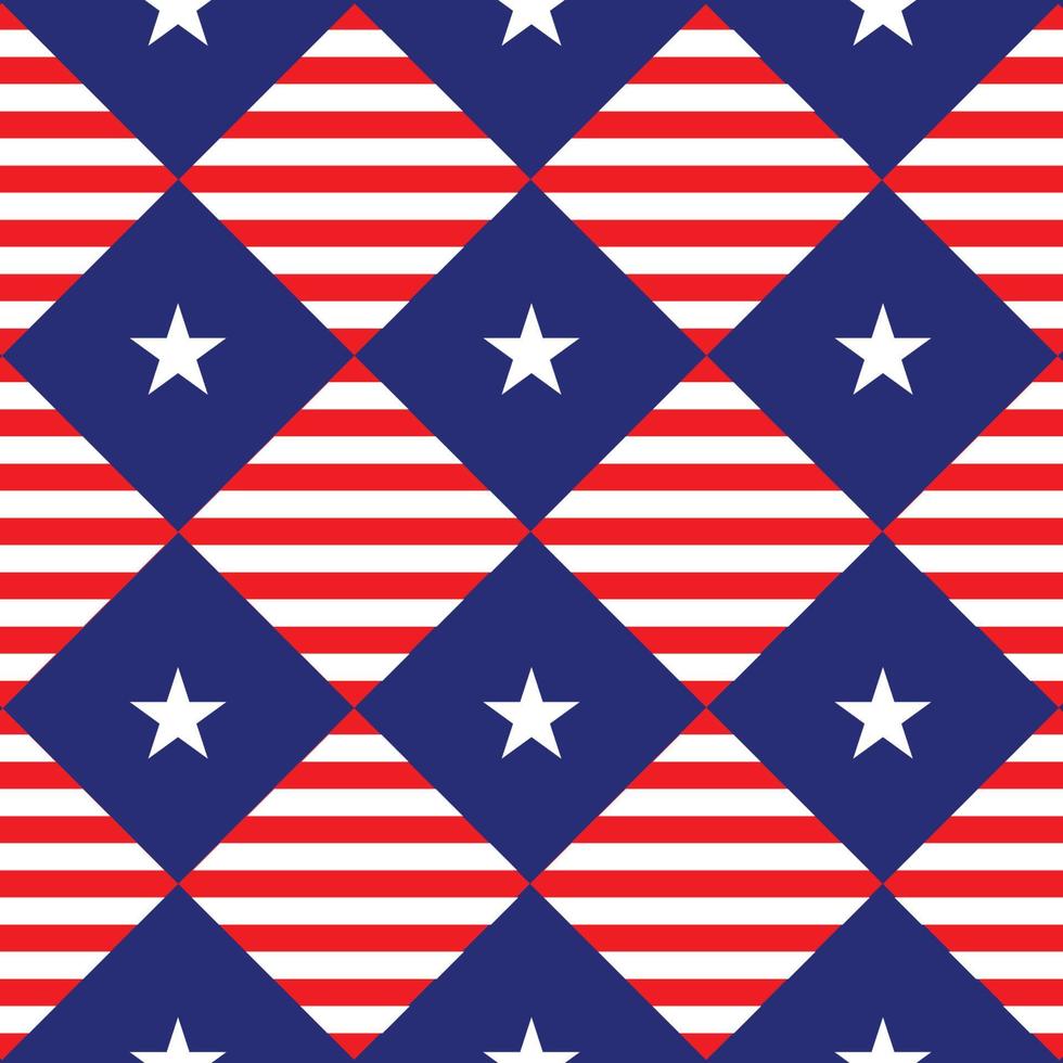 Stars Stripe USA Flag Diamond Chessboard Background vector