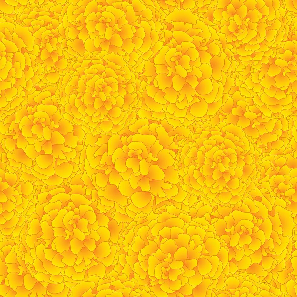 Yellow Marigold Seamless Background. vector