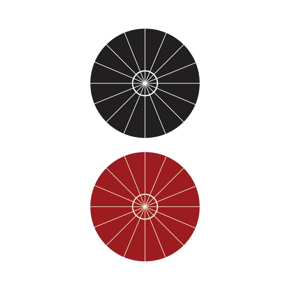 paraguas vista superior icono vector ilustración. señal plana de sombrilla