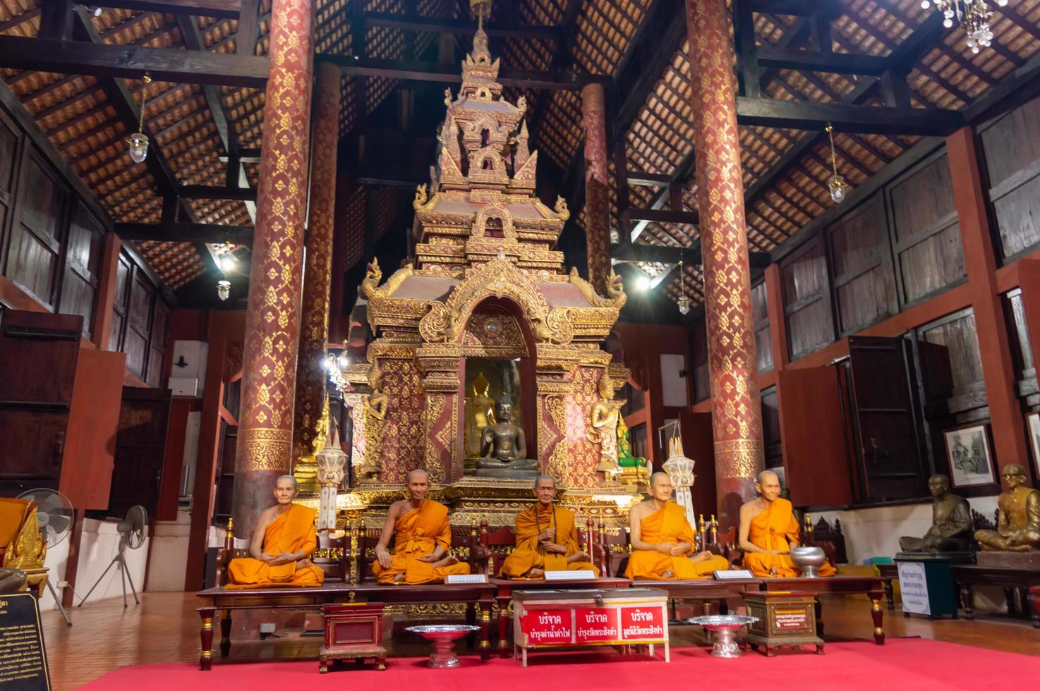 WAT PHRA SINGH TEMPLE CHIANG MAI THAILAND11 JANUARY 2020Construction of Wat Phra Singh B.E. Year 1345 when King Payu the fifth king of the Mangrai Dynasty Pagoda built for Father Kham Khu Foo. photo