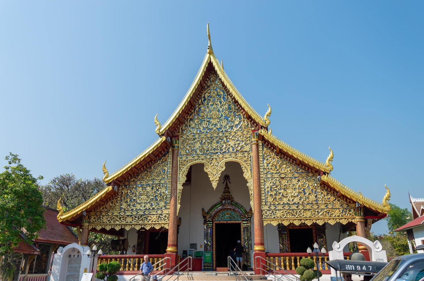 wat chiang man chiang mai tailandia 10 de enero de 2020 wat chiang man fue construido por mangrai 209 en 1297. fue el primer templo en chiang mai la ubicación de wiang nop buri una fortaleza del pueblo lawa. foto