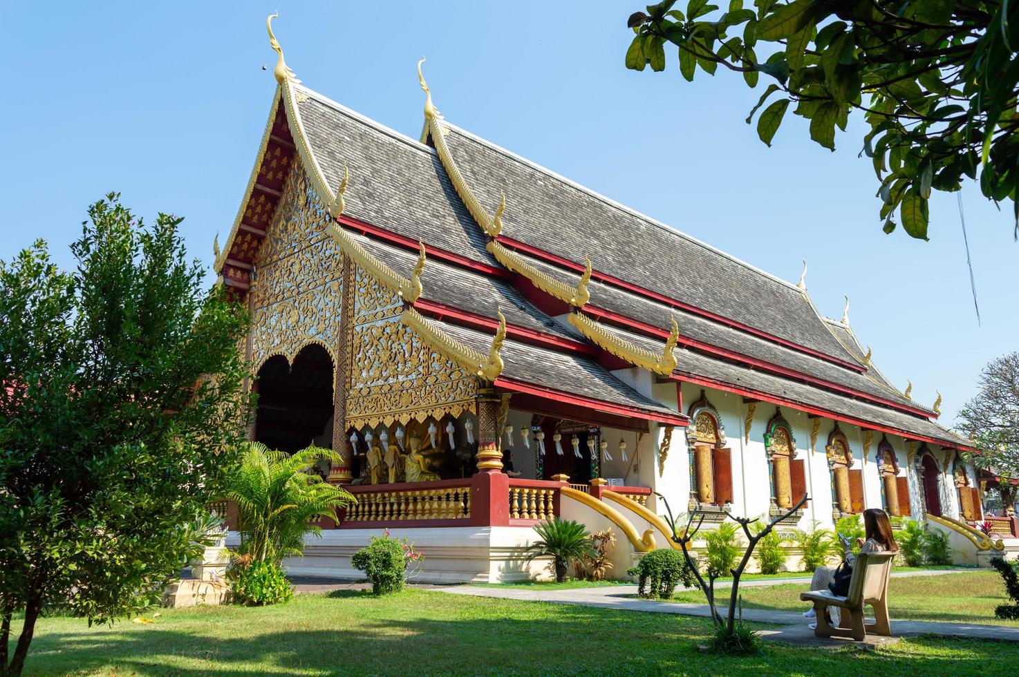 wat chiang man chiang mai tailandia 10 de enero de 2020 wat chiang man fue construido por mangrai 209 en be1297. fue el primer templo en chiang mai la ubicación de la fortaleza wiang nop buria del pueblo lawa. foto