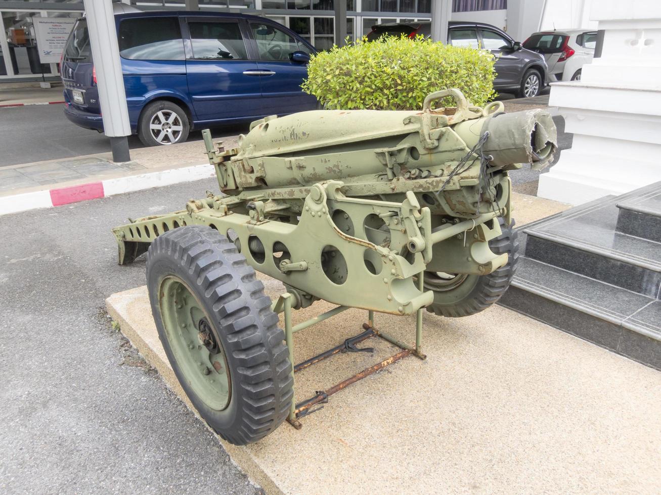 Royal Thai Air Force Museum BANGKOKTHAILAND18 AUGUST 2018  The artillery used in the war. on 18 AUGUST 2018 in Thailand. photo