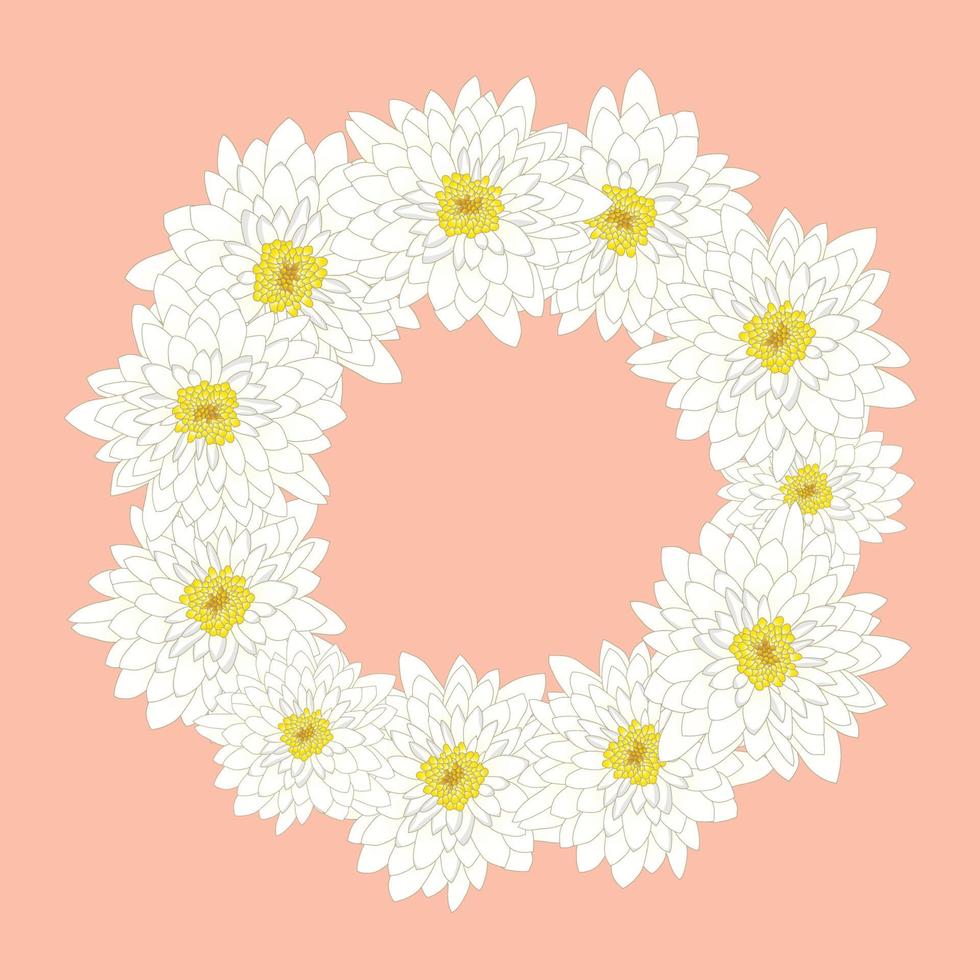 White Chrysanthemum Wreath vector