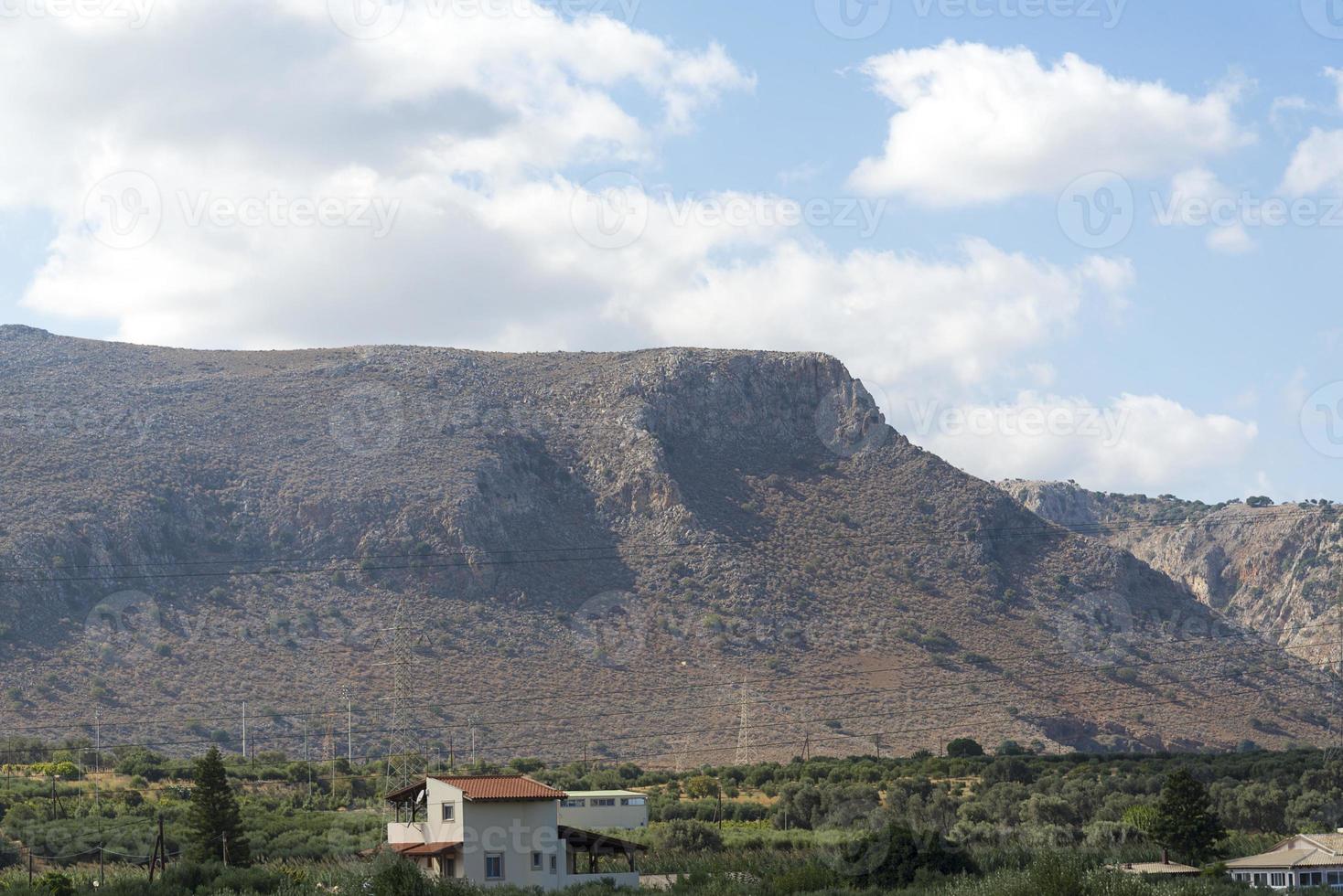 The landscape of the mountains on the island of Crete. photo