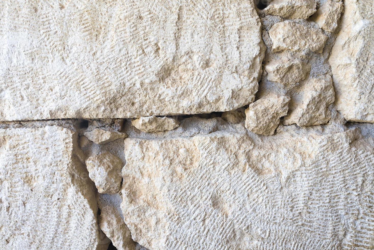 The texture of the stone fence. photo