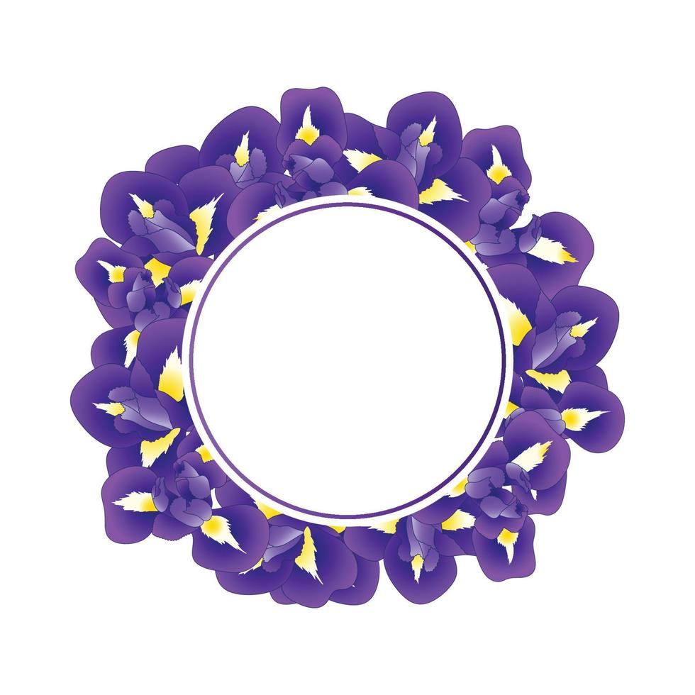 Iris Flower Banner Wreath vector
