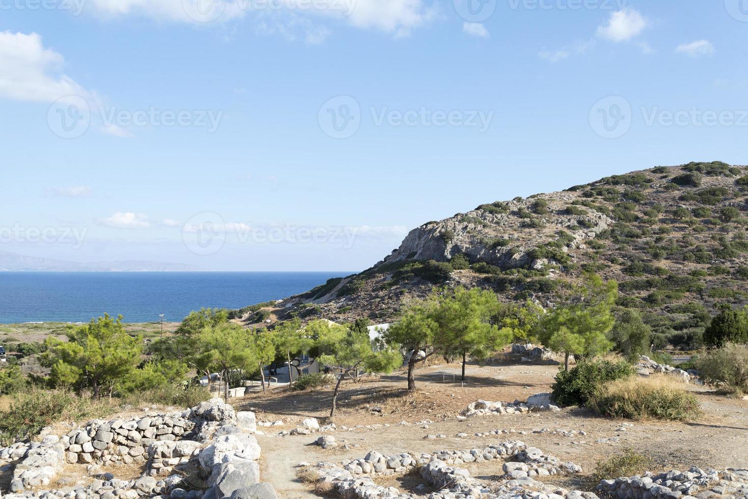 Remains of walls of buildings of the ancient people. photo