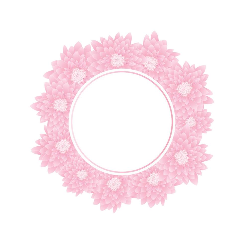 Pink Chrysanthemum Banner Wreath vector