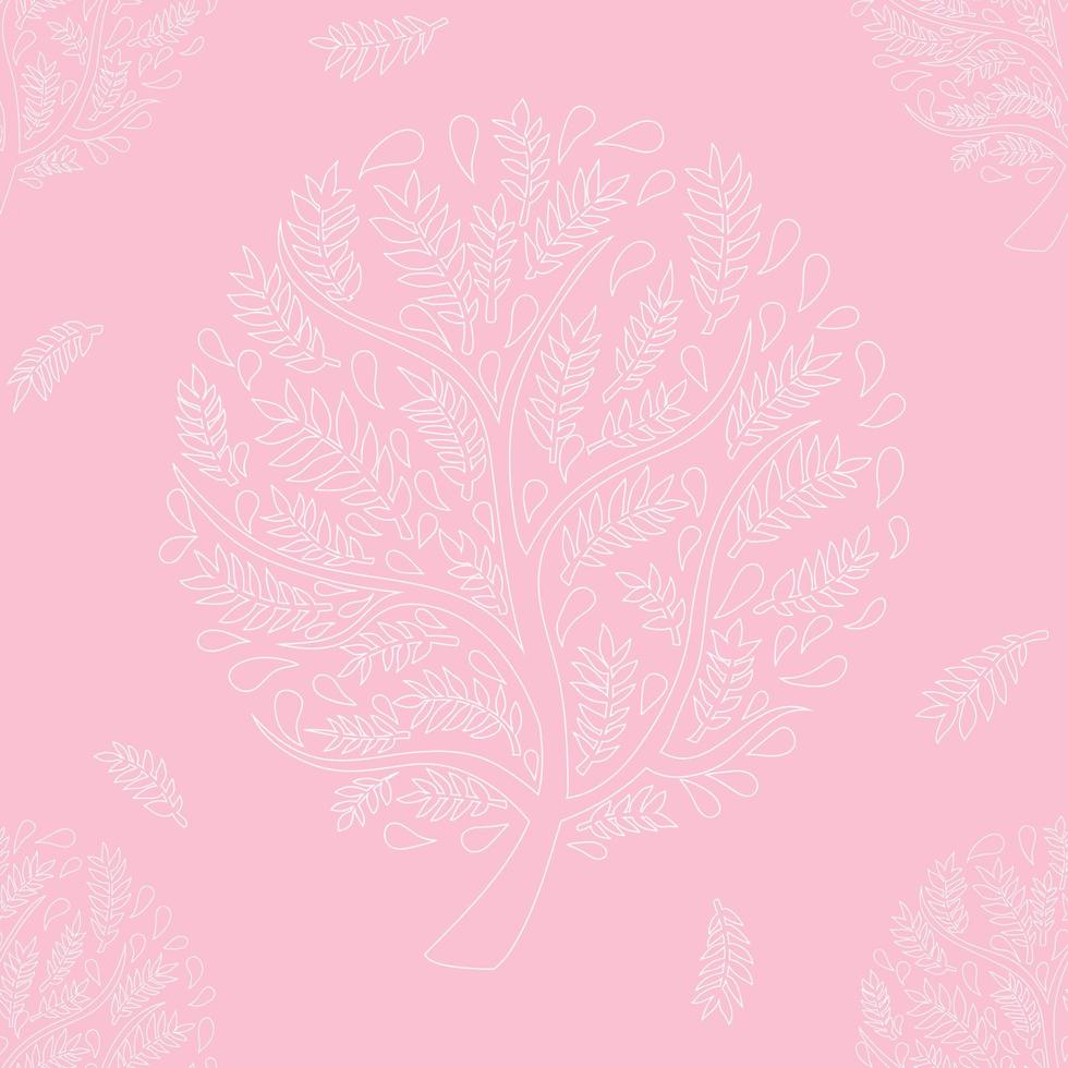 White Tree on Pink Background vector