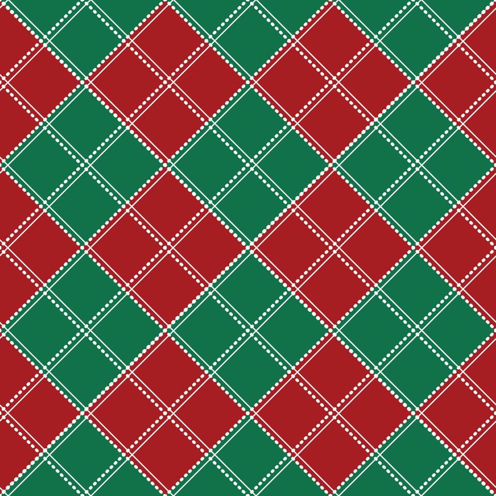 Red Green White Chess Board Christmas Background. vector