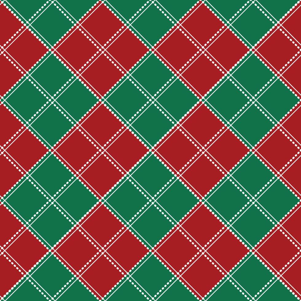 Red Green White Chess Board Christmas Background. vector