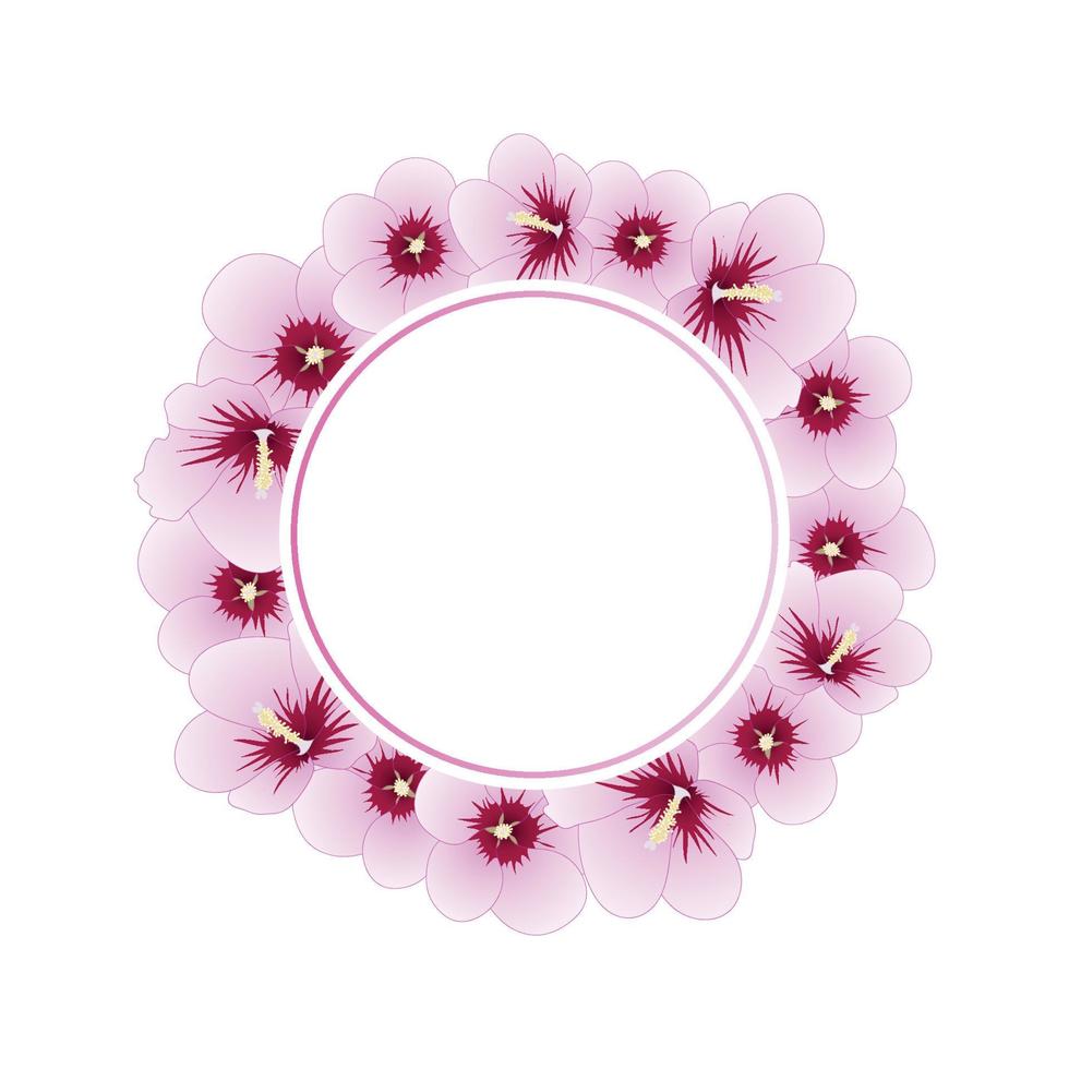 Hibiscus syriacus - Rose of Sharon Banner Wreath vector