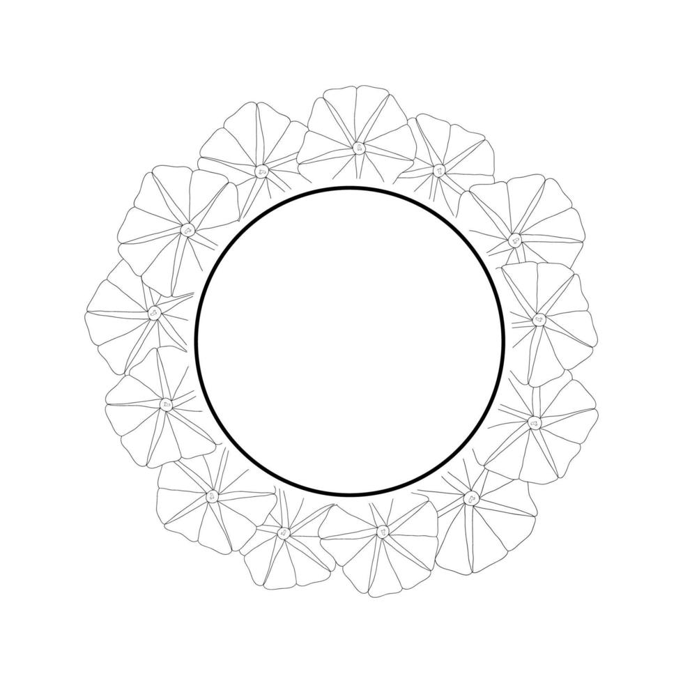 guirnalda de la bandera del esquema de la flor de la gloria de la mañana vector