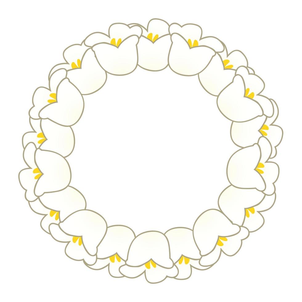 White Lily of the Valley Wreath vector