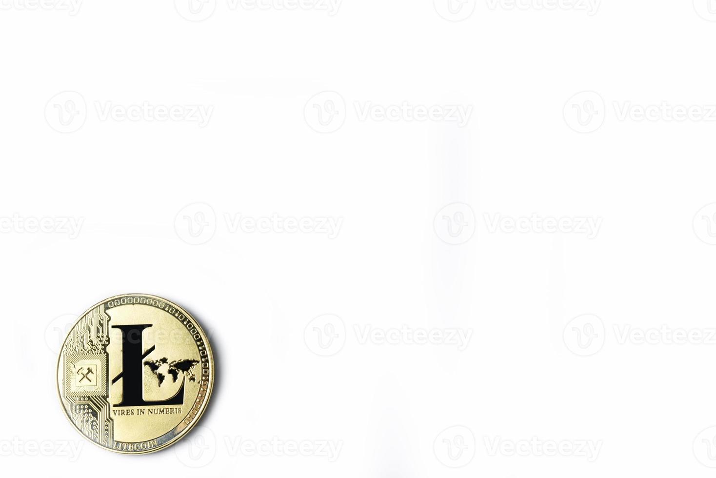 Litecoin. Digital cryptocurrency isolated on white background. photo