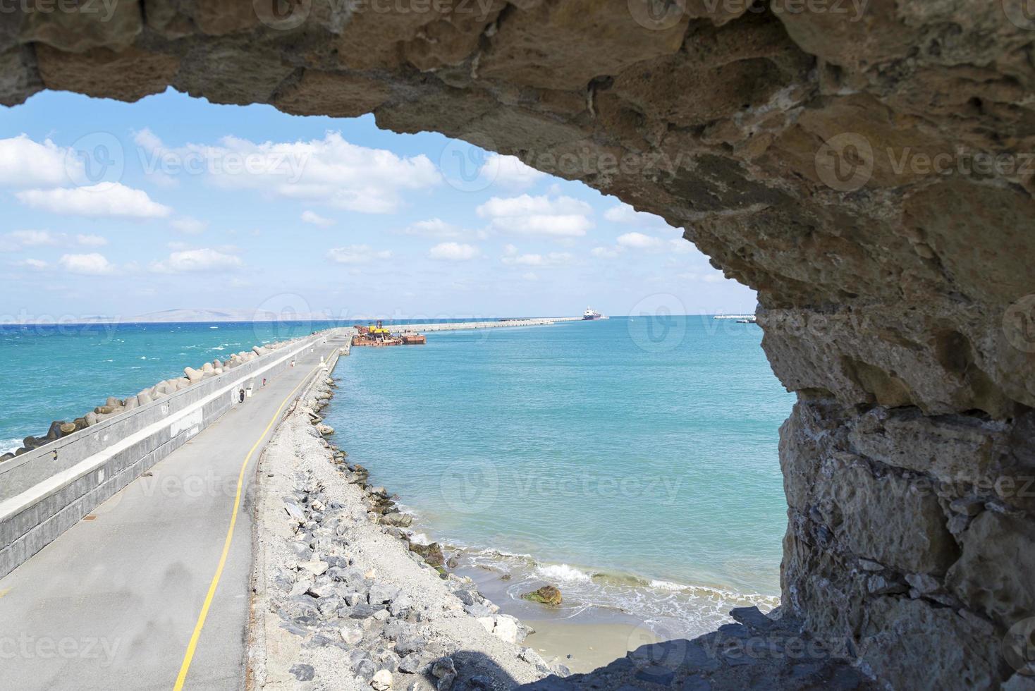 View of Harbor spit on the island of Crete. photo