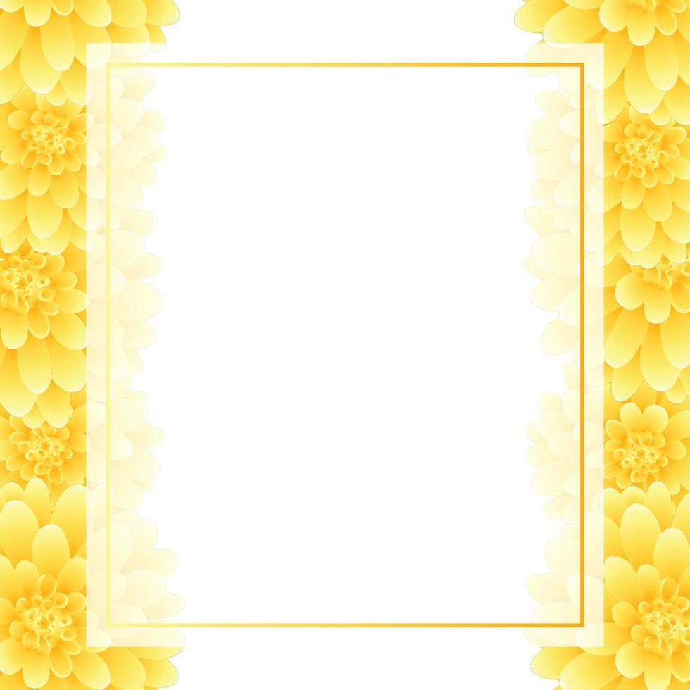 estilo de borde de tarjeta de banner de dalia amarilla 2 vector