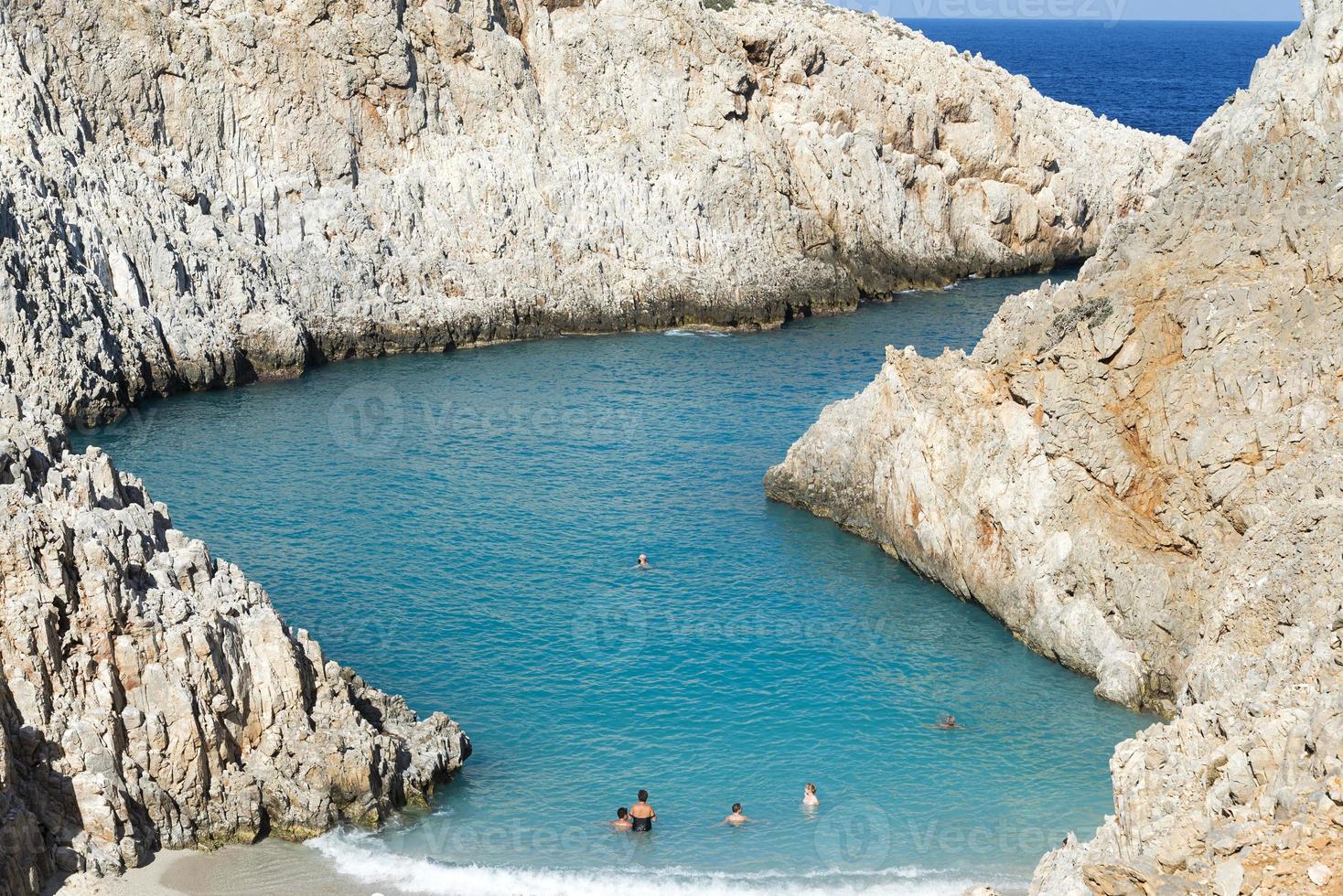 Sandy beach, the Bay of the devil, the island of Crete. photo