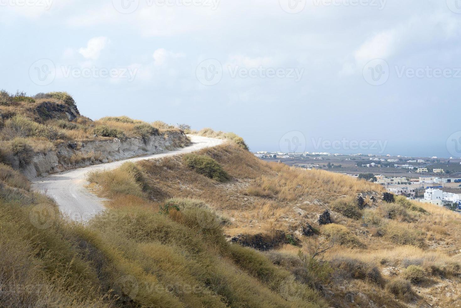 The road to the hill overlooking the sea. photo