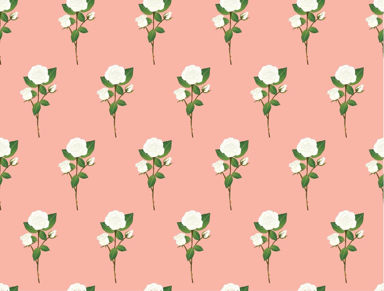 ramo de rosas blancas sobre fondo rosa naranja vector