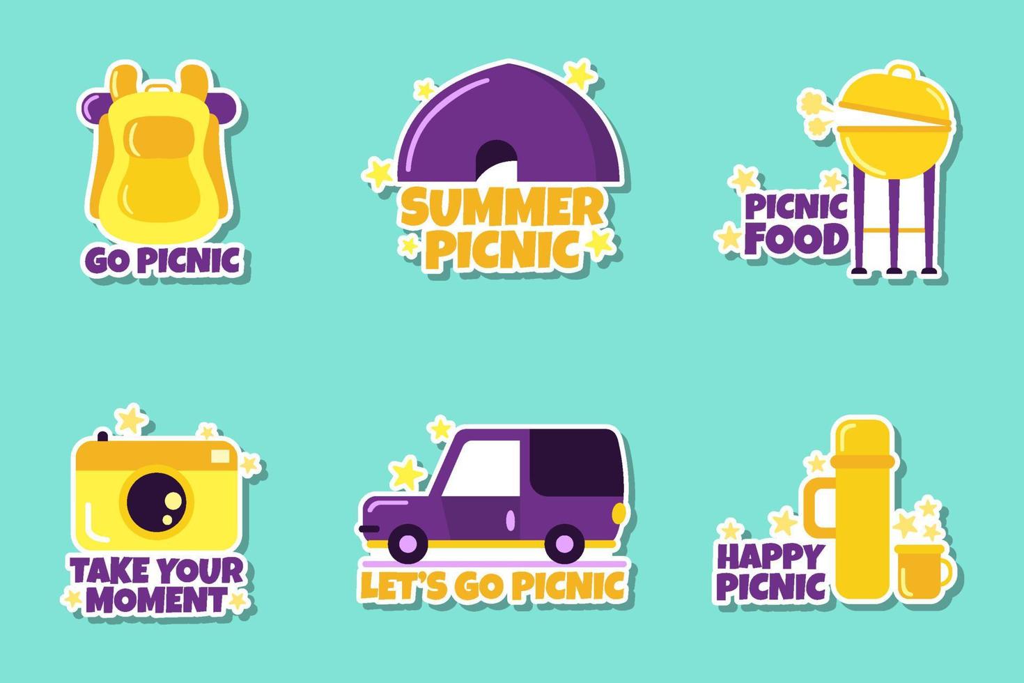 Picnic Sticker Set vector
