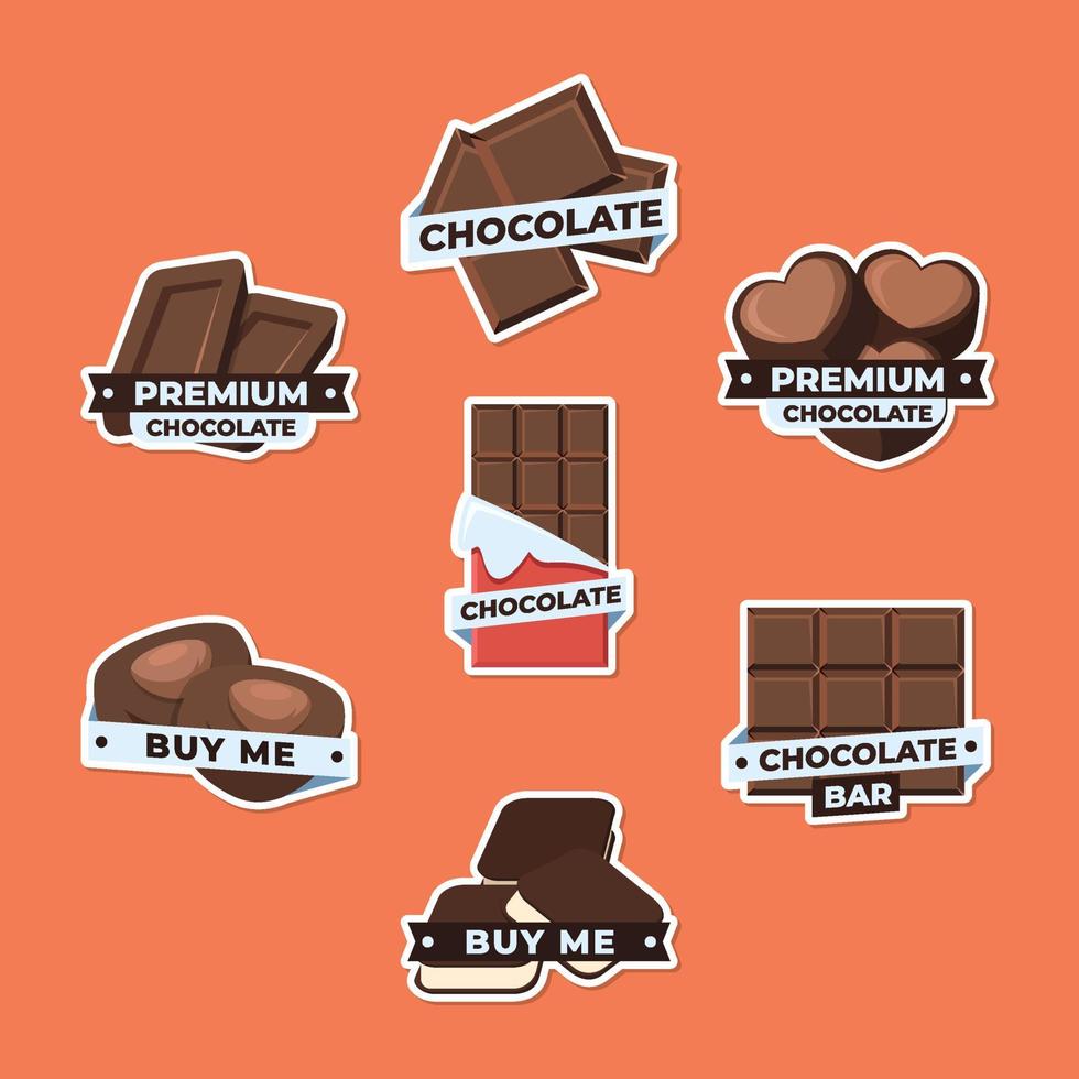 Chocolate Sticker Set vector