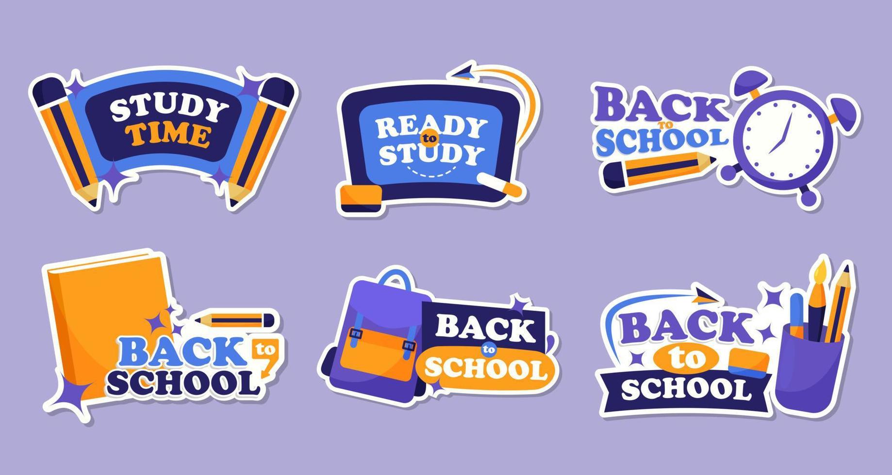 Back to School Sticker Collection vector