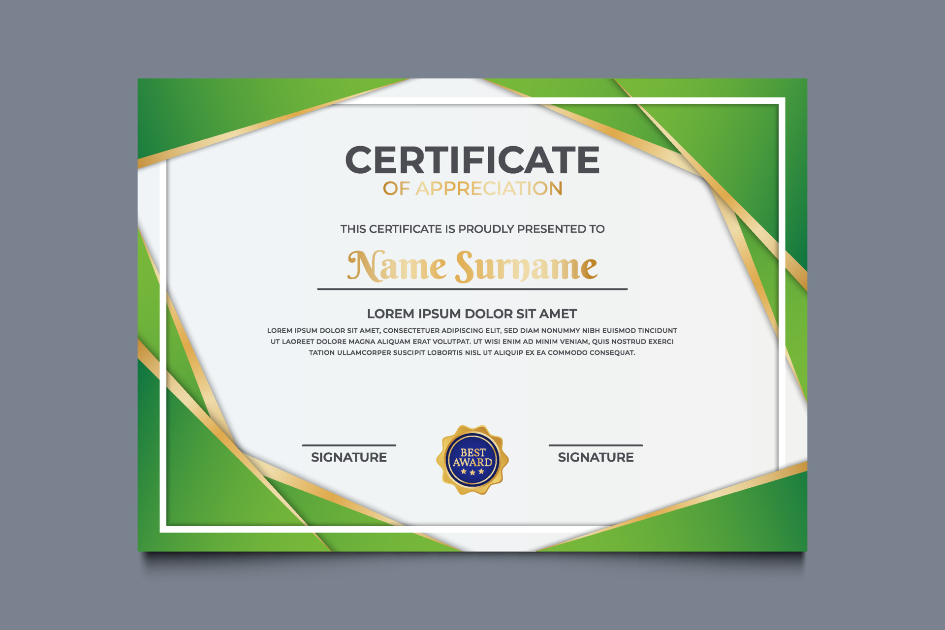 Certificate Template Green Vector Art Icons And Graphics For Free