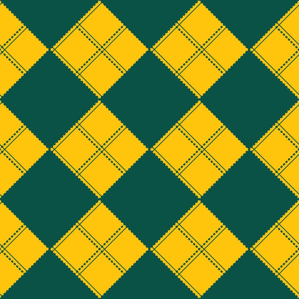 diamante tablero de ajedrez amarillo fondo verde vector