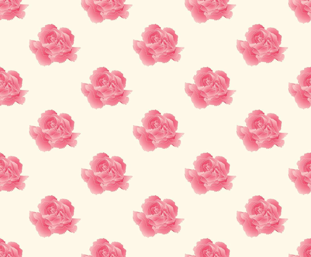 clavel rosa transparente sobre fondo beige marfil vector