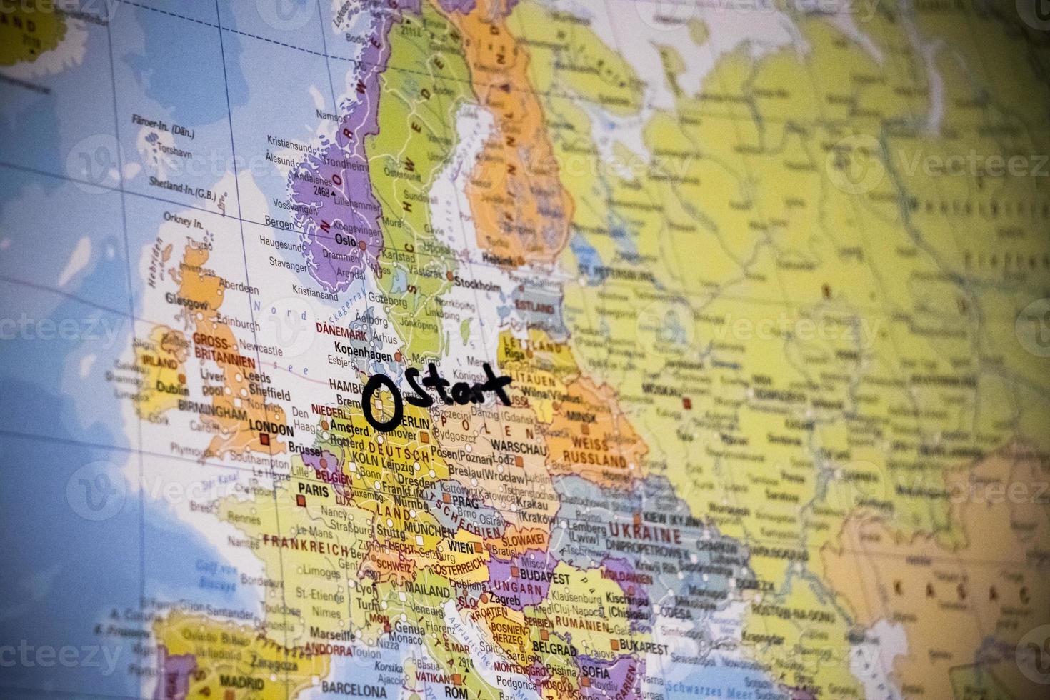 Start world trip and plan your route on world map. photo