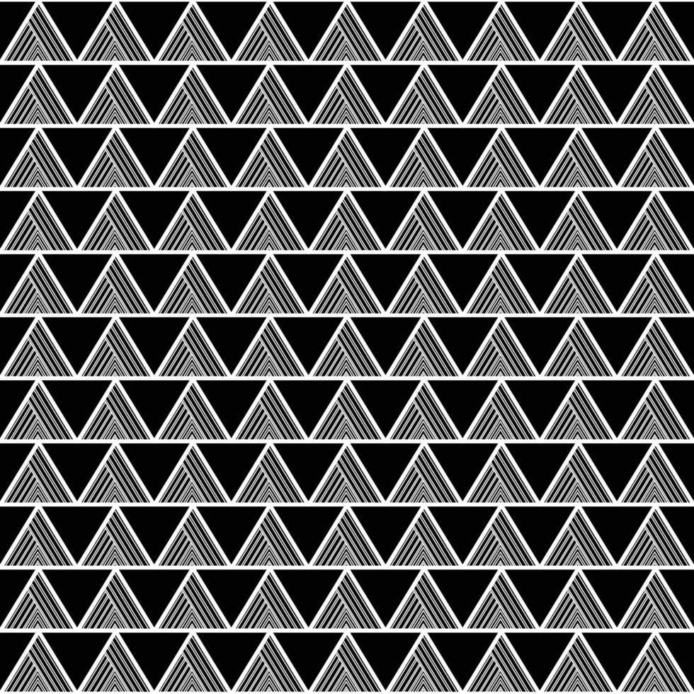 White Triangle Aztec Seamless on Black Background. Vector Illustration