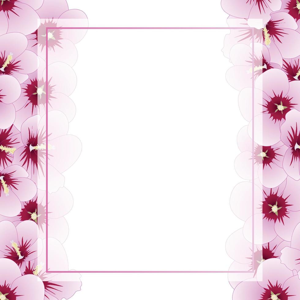 Hibiscus syriacus - Rose of Sharon Banner Card Border vector