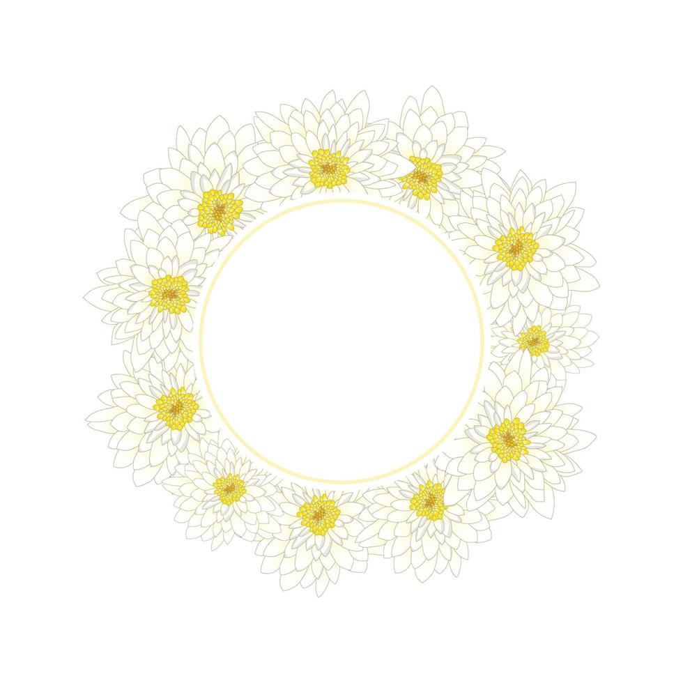 White Chrysanthemum Banner Wreath vector