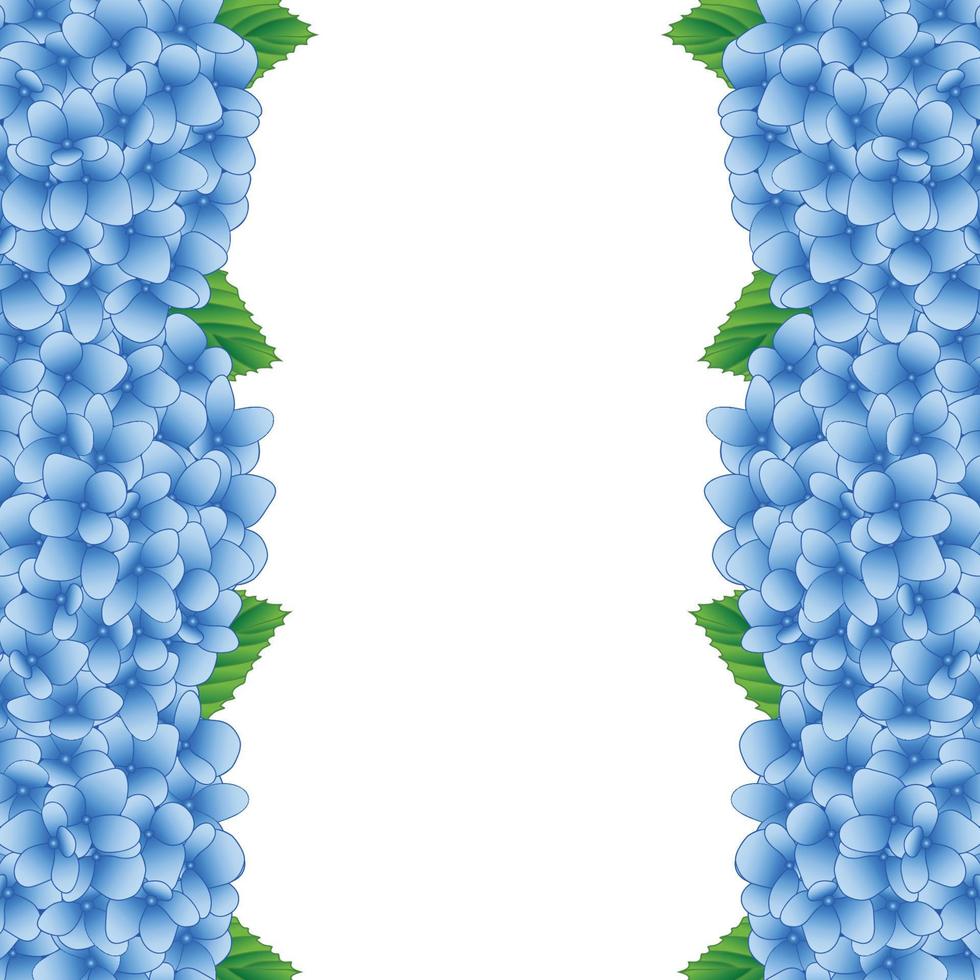 borde de flor de hortensia azul vector