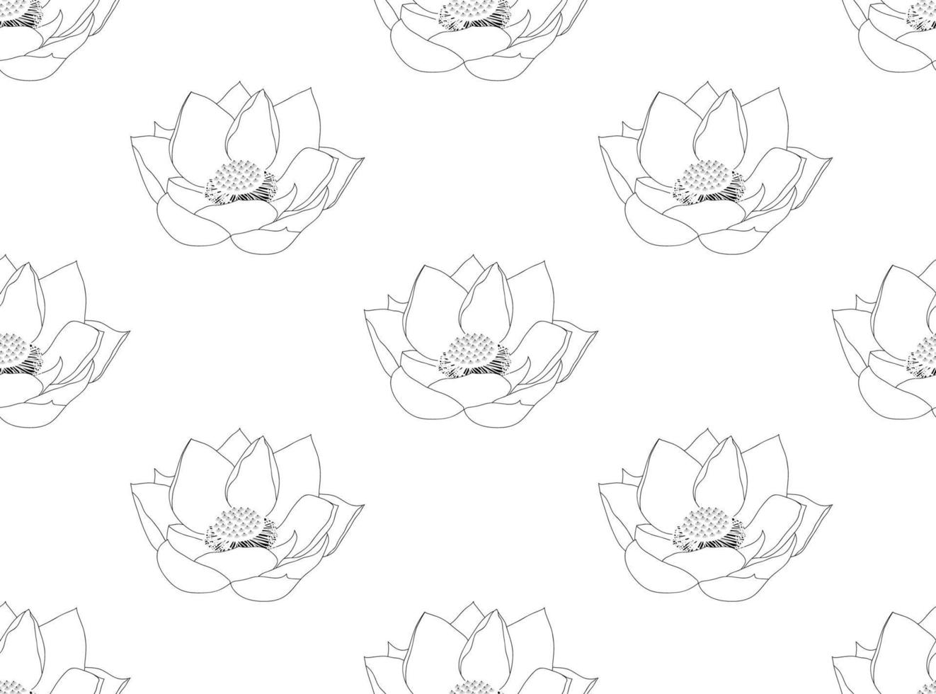 Indian Lotus Seamless on White Background vector