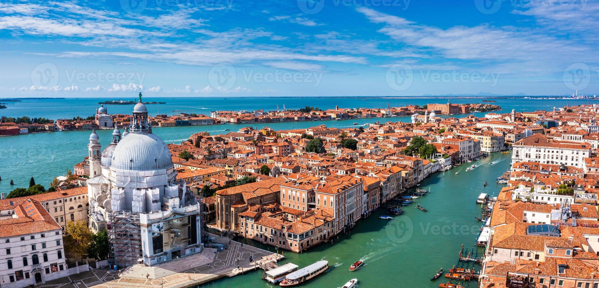 Aerial view of Santa Maria della Salute church in Venice photo