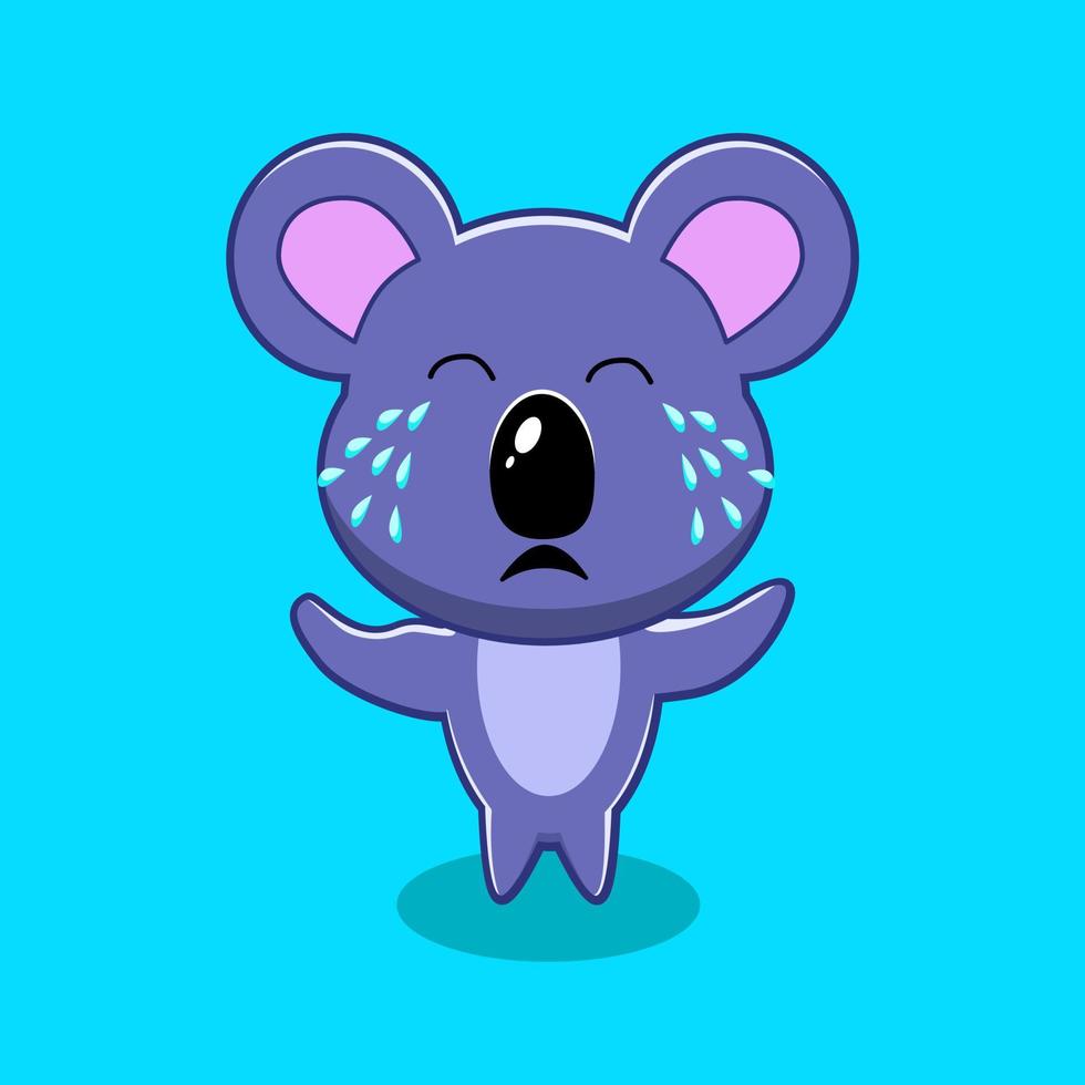 koala cute character with cry expression vectror vector