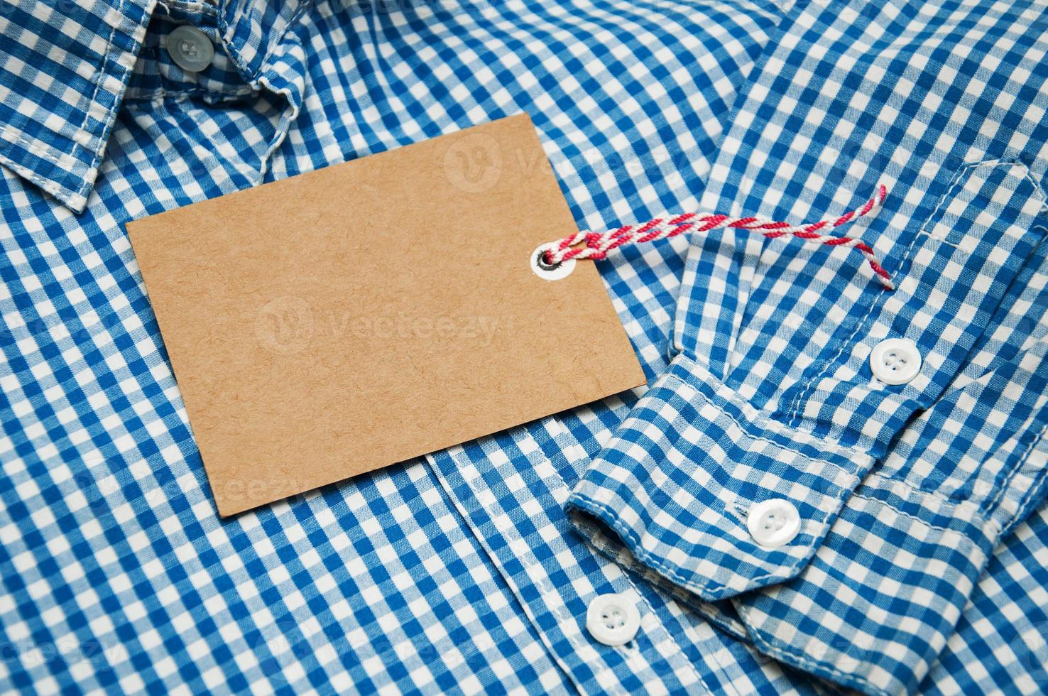 Checkered shirt with tag photo