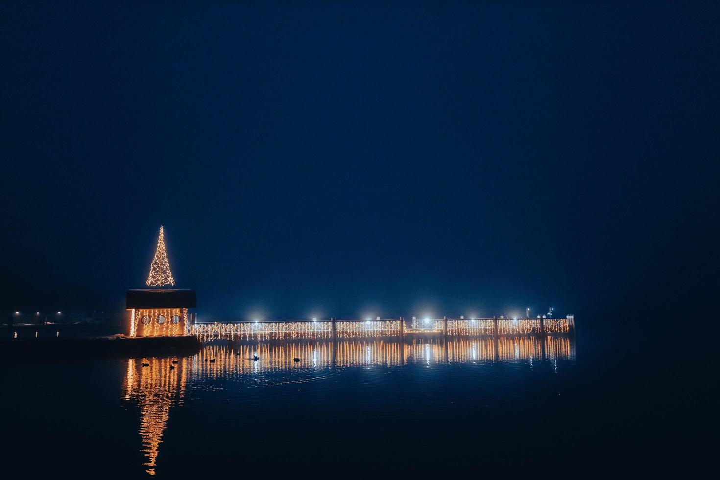 Lights on lake photo