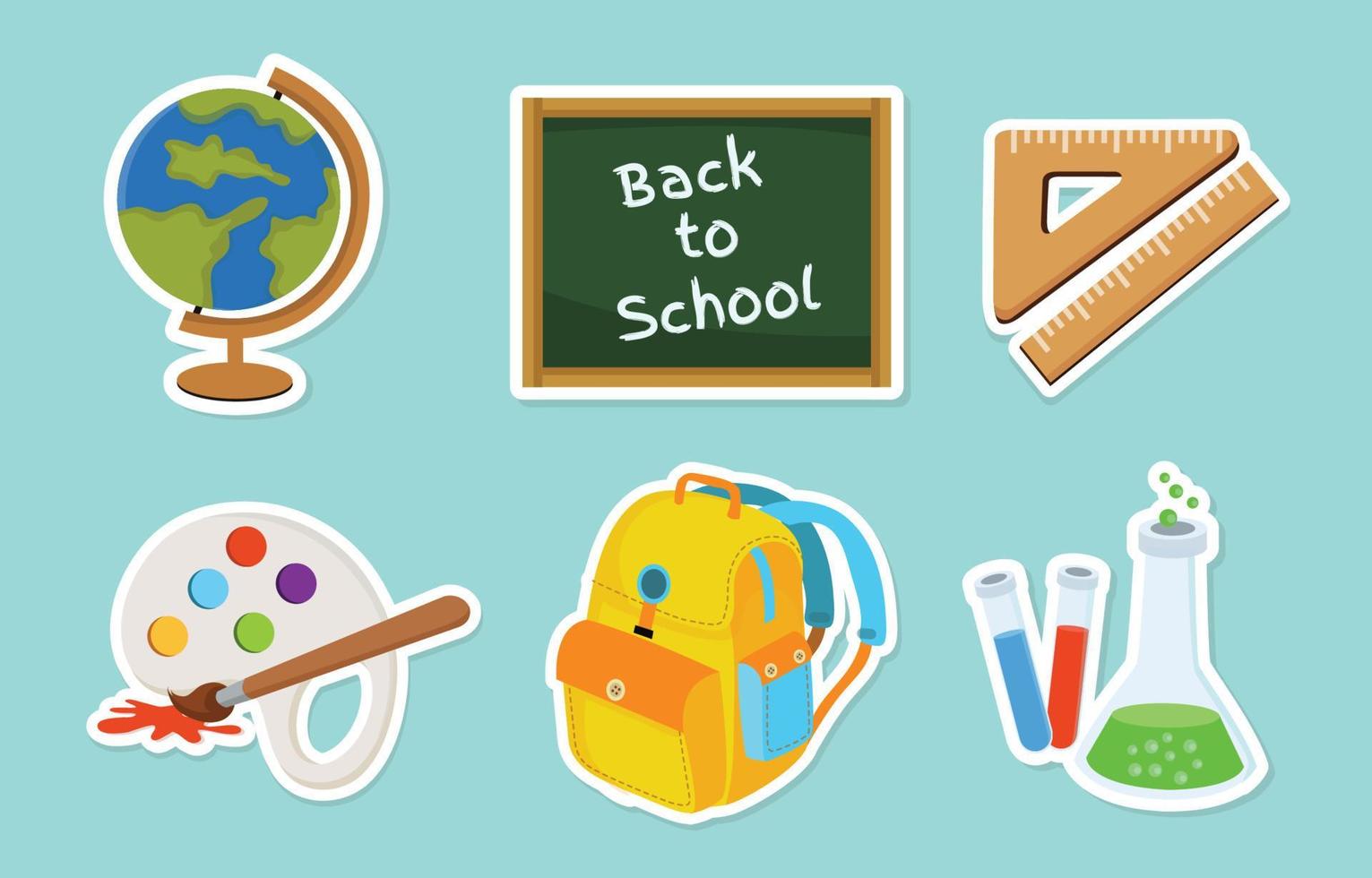 Back to School Sticker Set vector